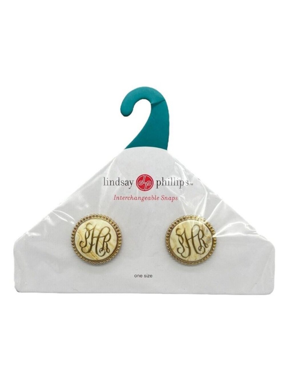 Lindsay Phillips Interchangeable Snaps Monogrammed HR Hazel SNAP106 One Size
